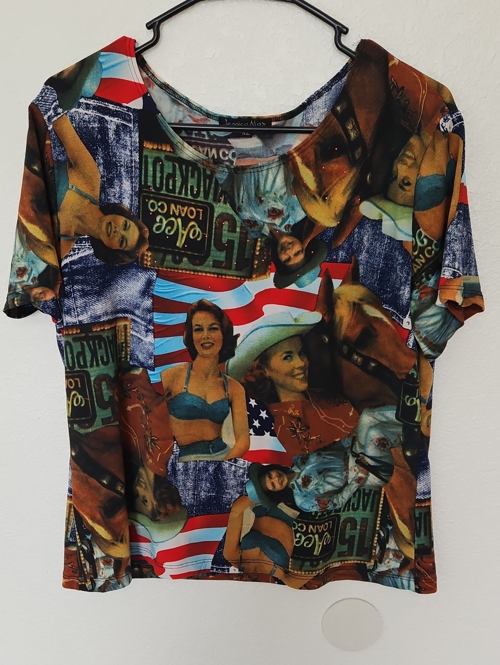 Cute Americana Womens s/s Top ~ Size XL